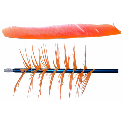 Trueflight Spiral Wrap Flu-Flu Feathers Orange RW 100 Count