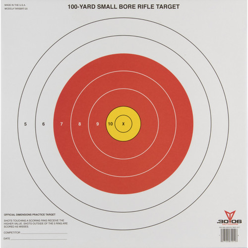 30-06 Small Bore Rifle Sight-In Paper Target 20 Pack