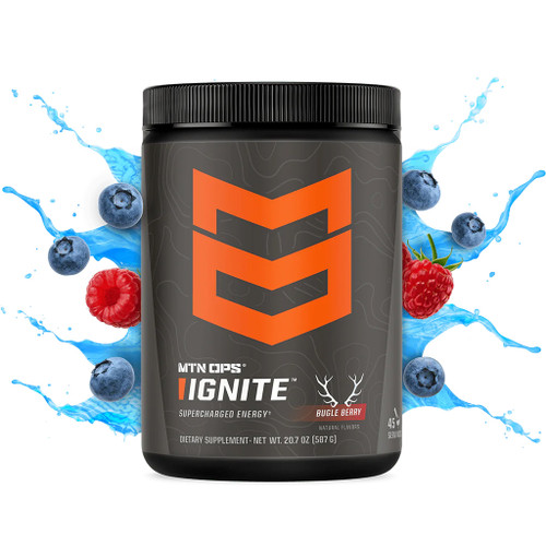 MTN Ops Ignite Bugle Berry Energy Supplement 21oz Tub 45 Servings