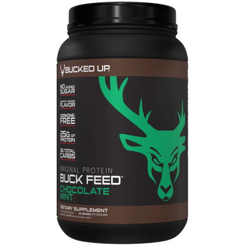 Bucked Up Buck Feed Protein Chocolate Mint 30 Serving Tub