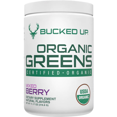 Bucked Up Organic Greens Mixed Berry Dietary Supplement 30 Serving Tub
