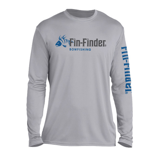Fin Finder Skulls Performance Long Sleeve Shirt Grey 2X-Large