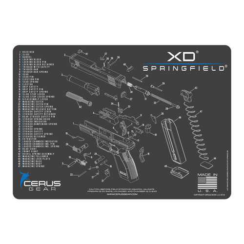 Springfield XD Schematic Gun Cleaning Mat - Charcoal Gray