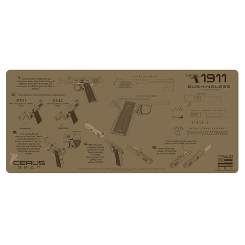 1911 Bushingless Bull Barrel Instructional ProMat Coyote Tan 12x27