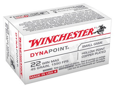 chester USA Dynapoint Pistol 22 Mag 45 Gr. Copper Plated HP 50 Rd. Ammo