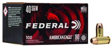 eral AE40R100 American Eagle 40 S&W 180 Gr Full Metal Jacket (FMJ) Ammo