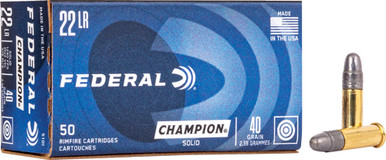 eral 510 Lightning Champion Training Lead Round Nose 40 Grain .22 Long Rifle 1240 Fps Ammo