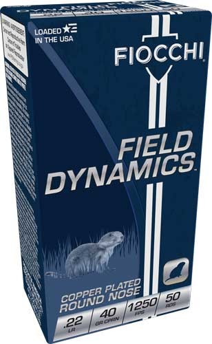 cchi 22FHVCRN Field Dynamics High Velocity Copper-Plated Solid Point 40 Grain .22 Long Rifle 1250 Fps Ammo