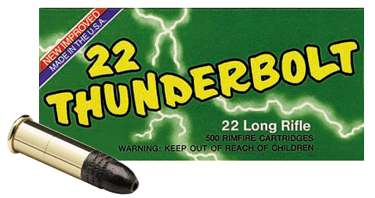 ington 21238 Thunderbolt Round Nose 40 Grain .22 Long Rifle 1255 Fps Ammo