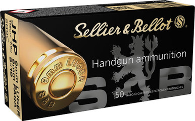 lier & Bellot (S&B) SB9C Jacketed Hollow Point 115 Grain 9mm Luger/Parabellum 1237 Fps Ammo