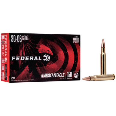 rican Eagle AE3006N Full Metal Jacket Boat Tail 150 Grain .30-06 Springfield 2910 Fps Ammo