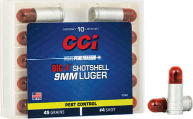  3712CC Big 4 #4 Shot Size Shotshell 45 Grain 9mm Luger/Parabellum 1000 Fps Ammo