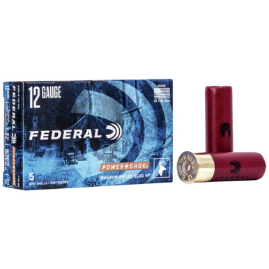 eral F130RS Power-Shok Shotshell 12 Gauge 2-3/4 1-1/4oz #Rifled Slug 1520 Fps Ammo