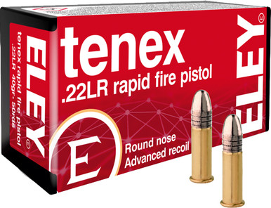 y 130 Tenex Rapid Fire Pistol Round Nose 40 Grain .22 Long Rifle 1085 FPS. Ammo