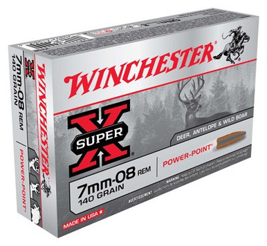 chester X708 Super-X Power-Point Pointed Soft Point 140 Grain 7mm-08 Remington 2800 Fps Ammo