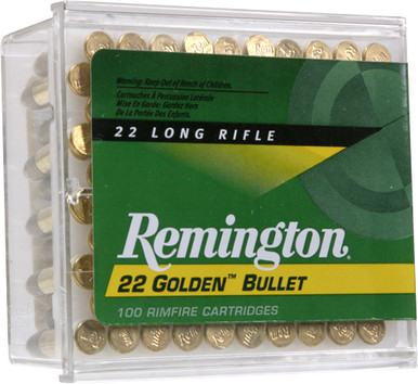 ington 21276 High Velocity Golden Bullet Plated Lead Round Nose 40 Grain .22 Long Rifle 1255 Fps Ammo