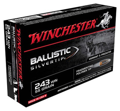 chester SBST243 Ballistic Silvertip Fragmenting Polymer Tip 55 Grain .243 Winchester 3910 Fps Ammo