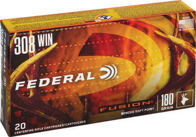 eral F308FS3 Boat Tail Fusion Soft Point 180 Grain .308 Win / 7.62x51mm 2600 Fps Ammo