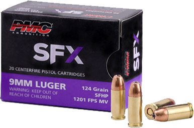  9SFX SFx StarFire Hollow Point 124 Grain 9mm Luger/Parabellum 1201 Fps Ammo