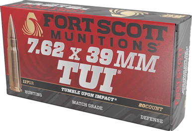 t Scott Munitions 7.62X39117SCV Tumble Upon Impact (TUI) Solid Copper Spun 117 Grain 7.62x39mm 2422 Fps Ammo