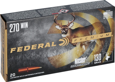 eral P270P Premium Nosler Partition 130 Grain .270 Winchester 3060 Fps Ammo