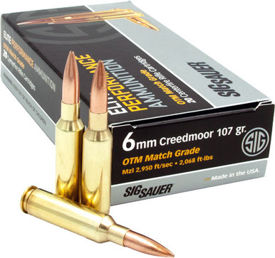  Sauer E6MMCM220 EMG Marksman Elite Open Tip Match 107 Grain 6mm Creedmoor 2950 Fps Ammo