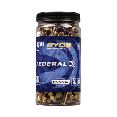 eral 757BTL250 Champion Training BYOB Jacketed Hollow Point 50 Grain .22 WMR 1530 Fps Ammo