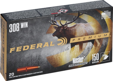 eral P308S Premium Nosler Partition 150 Grain .308 Win / 7.62x51mm 2840 Fps Ammo