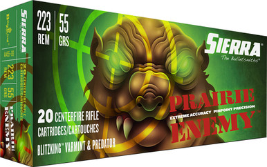 rra A145509 Prairie Enemy Sierra BlitzKing 55 Grain .223 Remington 3215 Fps Ammo