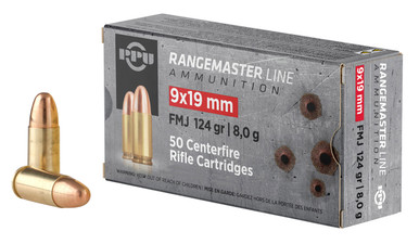 i Partizan PPRM9M Rangemaster Full Metal Jacket 124 Grain 9mm Luger/Parabellum 1263 Fps Ammo