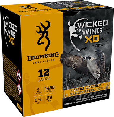 wning B193411230 Wicked Wing XD Extra Distance 12 Gauge 3 1-1/4oz #BB 1450 Fps Ammo