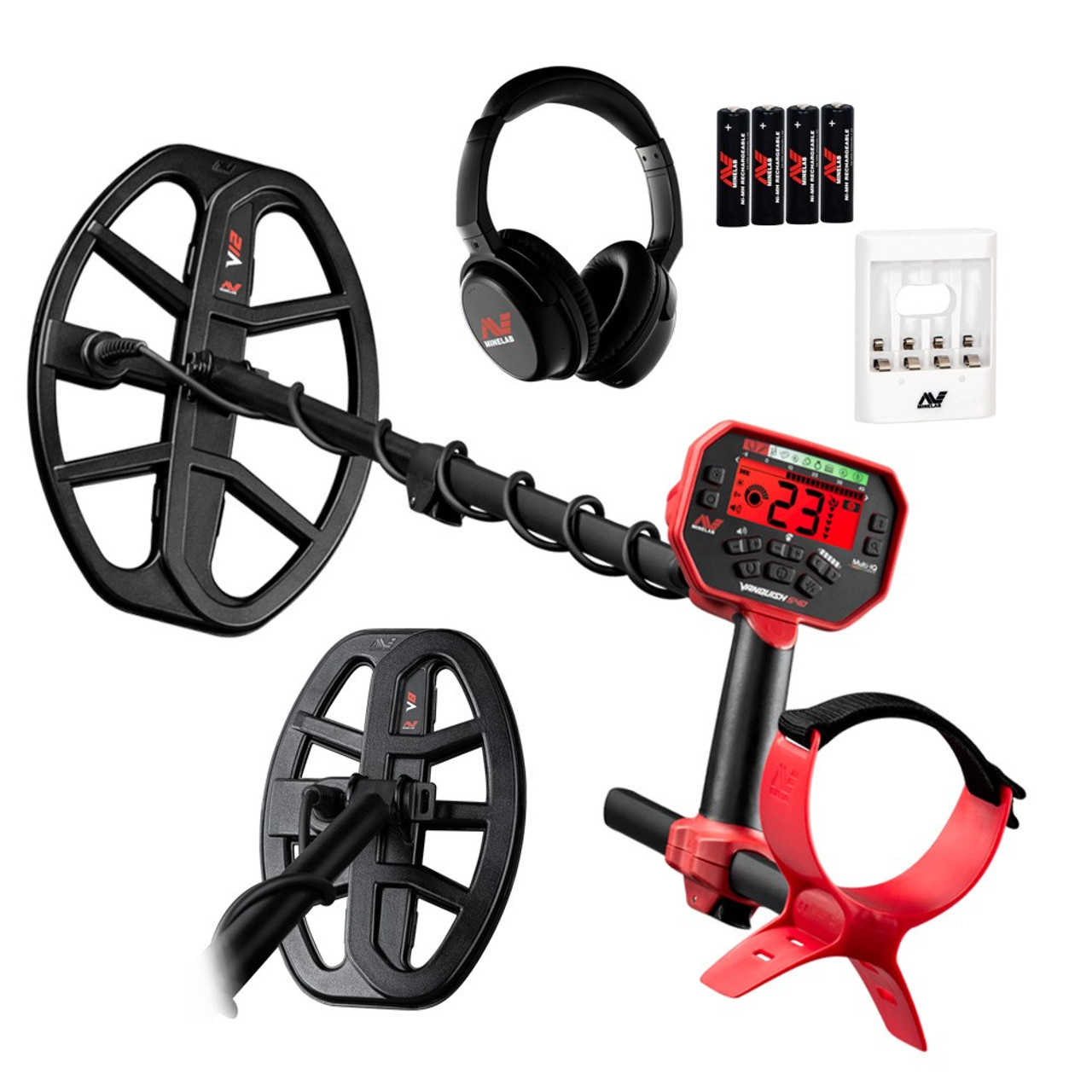 Minelab Vanquish 540 Pro-Pack Waterproof Metal Detector with 12