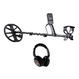 Minelab Equinox 700 Metal Detector fully assembled with wireless headphones