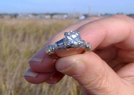 Cape Cod Beach Delivers  1.74 Carat Diamond Ring