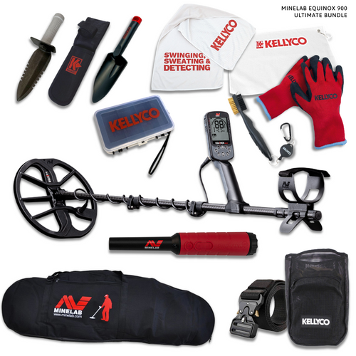 Minelab Equinox 900 Metal Detector on White Background Pro Bundle