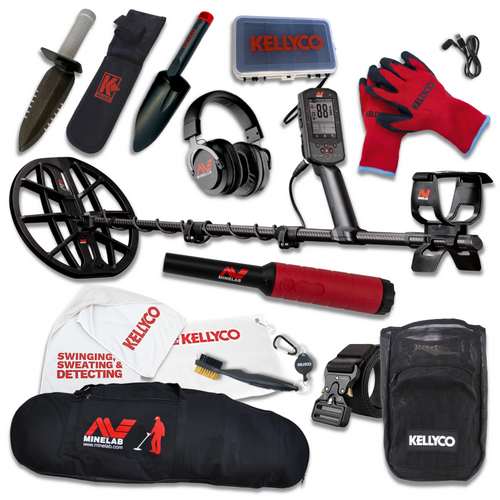 Minelab Manticore metal detector Ultimate bundle withPro-Find 40, headphones, digger, carry bag, and accessories