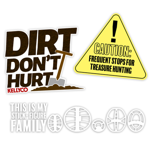 Kellyco Metal Detecting Sticker Pack 