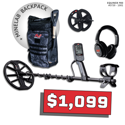 Minelab Equinox 900 Bundle #1 bundle with Minelab backpack — $1,099