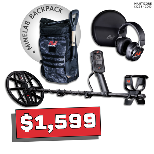 Minelab Manticore Bundle Pack #1 bundle with Minelab backpack — $1,599