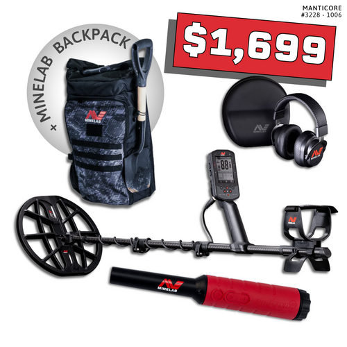 Minelab Manticore Bundle #2 bundle with Minelab backpack and Pro-Find 40 pinpointer — $1,699