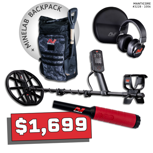 Minelab Manticore Bundle #2 bundle with Minelab backpack and Pro-Find 40 pinpointer — $1,699