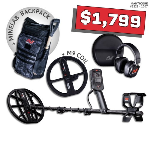 Minelab Manticore Bundle #3 bundle with Minelab backpack and M9 search coil — $1,799