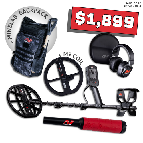 Minelab Manticore Bundle  #4 bundle with Minelab backpack, M9 search coil, and Pro-Find 40 pinpointer — $1,899