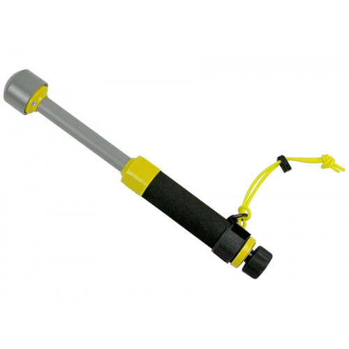 Treasure Products Vibra-Quatic 320 Waterproof Pinpointer shown in profile view from Kellyco Metal Detectors