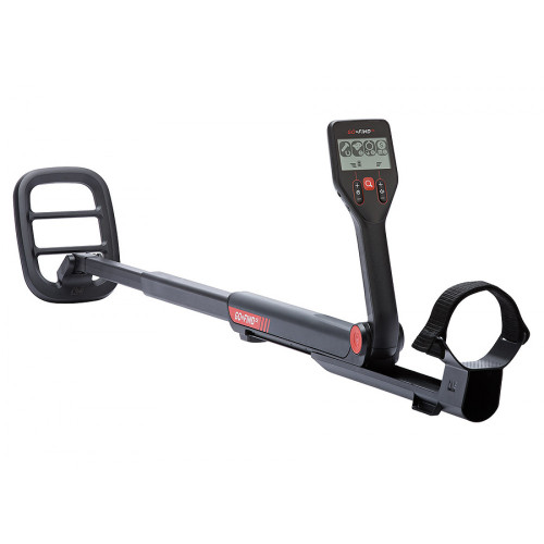 Minelab GO-FIND 22 Metal Detector shown with arm rest near viewer