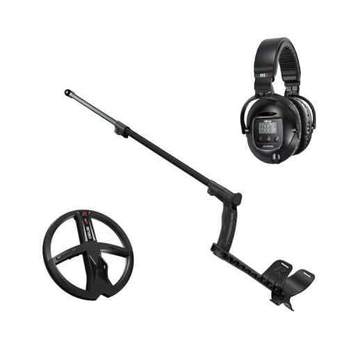 XP Deus Lite Metal Detector with 9" X35 Coil and WS5 Headphones on White Background