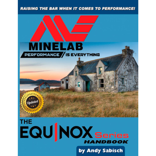 Minelab Equinox Official Guide, Blue with Red and Black Lettering