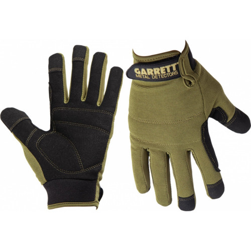 Garrett Detecting Gloves, Green with Black Palms on White Background