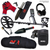 Minelab Equinox 900 Metal Detector Basic Bundle on White Background [Red Gloves, StuLine Hand Digger & Sheath, ML Large Carry Bag, etc]