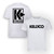 Kellyco Black Logo on White T-Shirt front and back